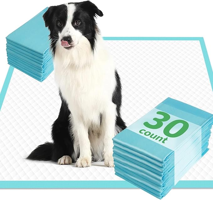 Extra Large Dog Pads 28"x34", 30 Count Thicker Puppy Pads XL, Super Absorbent Pee Pads for Dogs, Disposable Incontience Underpads for Doggies, Cats, Rabbits, Pups, Leak-Proof Pet Potty Mats