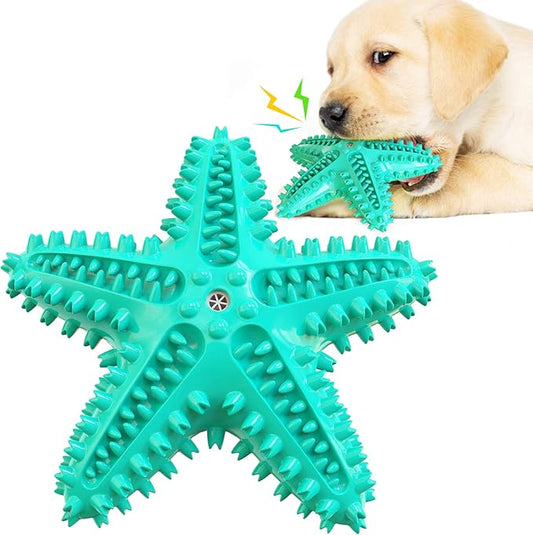 LiuMelinda Dog Chew Toys for Aggressive-Chewers - Indestructible Dog Toy for Aggressive Chewer，Tough Chew Toys for Dogs （Rubber Blue-Starfish）