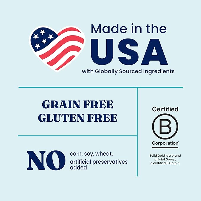 Solid Gold Cat & Dog Multivitamin Chews - Kelp, Omega 3 & Vitamins for Dental, Digestive, Immune, Skin & Coat Health - Multi Vitamin for Dogs & Cats - Sea Kelp Based Soft Chew for All Ages - 120ct