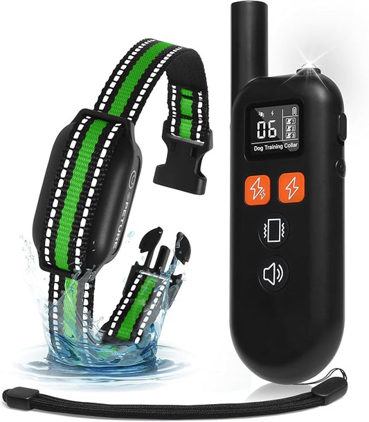 Dog Shock Collar for Small Medium Large Dogs - 3300FT IPX7 Waterproof Dog Training Collar with Remote, Rechargeable Electric Collar for Dog Training, 4 Training Modes, Fashlight, Adjustable Strap