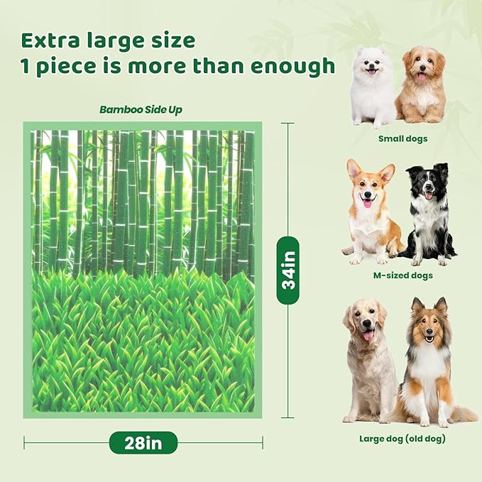 Pattern Puppy Pads 28"x34" Pee Pads for Dogs Potty Training Super Absorbent & Leak-Proof Design Odor Eliminating Pee Pads for Dogs 6-Layer Standard Absorbency Dog Pee Pads(30 Counts)
