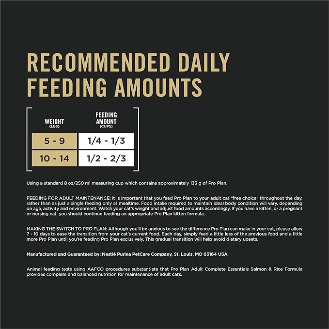 Purina Pro Plan High Protein Cat Food With Probiotics for Cats, Salmon and Rice Formula - 7 lb. Bag