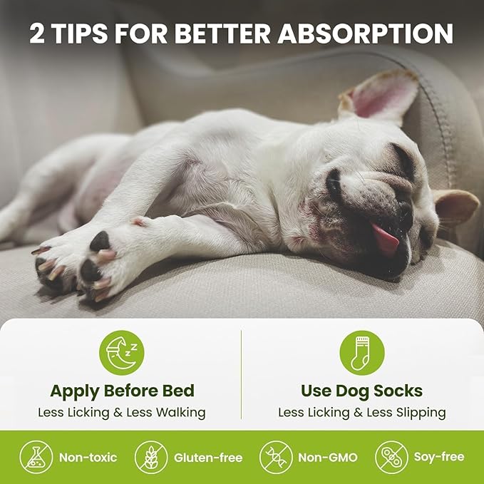 Lick-Safe Dog Paw & Nose Balm with Coconut Oil | Winter Road Salt & Cold Pavement Protector | All-Natural Moisturizer & Soother for Dry, Cracked Pads & Snout, Nose Butter for Bulldogs (60 g /2.1 oz)