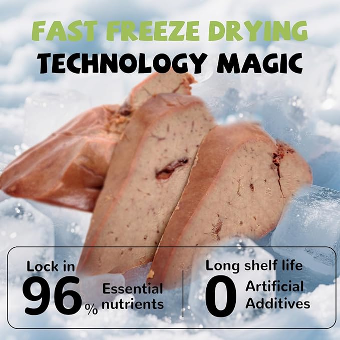 PAWUP Freeze Dried Chicken Liver Pet Treats, High Protein Freeze-Dried Pet Food for Dogs, Cats, Fresh Ingredient Snacks, 2.1 oz, Rawhide Free&Grain Free