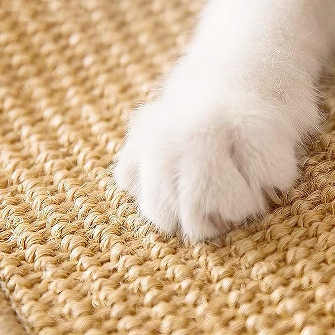 Carpet Cat Scratching Mat Sisal, 2 Packs Sisal Fabric Large 23.6" x 15.7" Scratching Pad for Indoor Cats with Adhesive Hook Loop Tape, Cat Scratching Rug Wall Scratchers for Indoor
