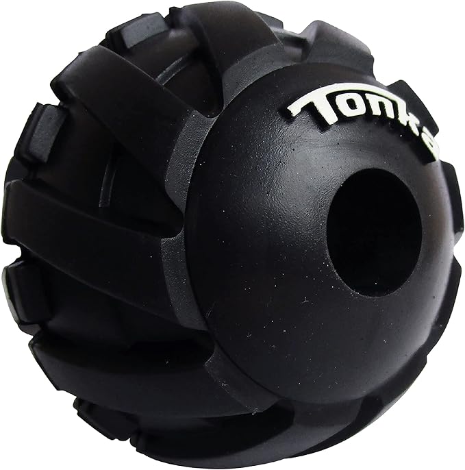 Tonka Mega Tread Ball Treat Holder Dog Toy, Lightweight, Durable and Water Resistant, 3 Inches, for Small/Medium/Large Breeds, Single Unit, Black