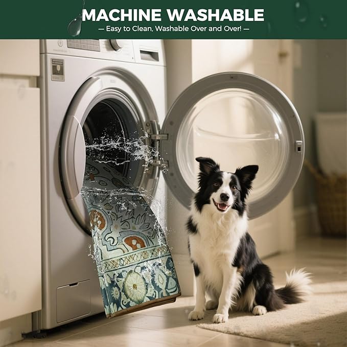 FXW Washable Pee Pads for Dogs, Puppy Pads with Super Absorbent, Specifically Designed for Rollick/Homeplus 24inch 8 Panels Dog Playpen, 63" Square, Boho Beige, 1 Pack