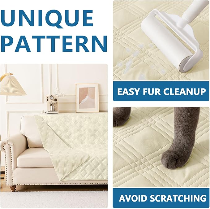 hyha Waterproof Dog Blanket, Reversible Pet Bed Blanket, Soft Sofa Couch Cover for Dogs Washable, Waterproof Pet Couch Covers for Sofa Puppy Cats Furniture Protector(30"x70", Beige/Beige)