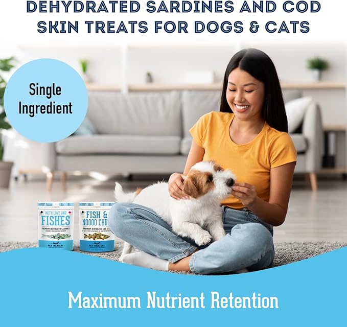 The Granville Island Pet Treatery Cod Skin & Sardines for Dogs & Sardines for Cats (4.59 oz, Pack of 2) - Single Ingredient Dog Treats - Natural Dog Treats, Grain Free