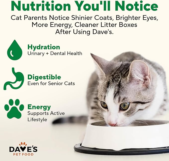 Dave's Pet Food Grain Free Wet Canned Cat Food Pate(Chicken), Made in USA Naturally Healthy, Wheat & Gluten-Free, 12.5 oz Cans (12 Pack)