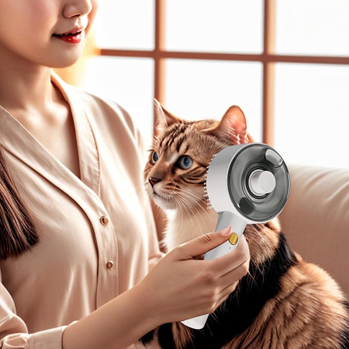 Pet Spray Brush | Anti-Static Grooming Mist Comb | with Release Button Rechargeable Dog Brush,Grooming Tool for Kittens Puppies Massage Shedding