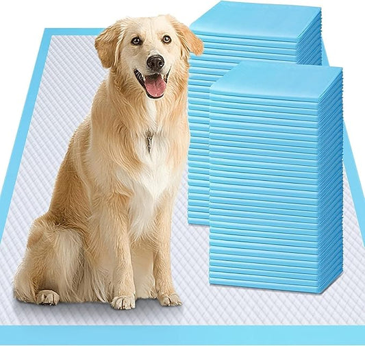 Gimars Thicker Ultra Absorbent 1200ml Pet Training Puppy Pads 28"x34" Extra Large Disposable Leak-Proof Quick Dry Pee Pads for Dogs, Cats, Rabbits, Home Training, 24 Hours Lasting, 30 Count