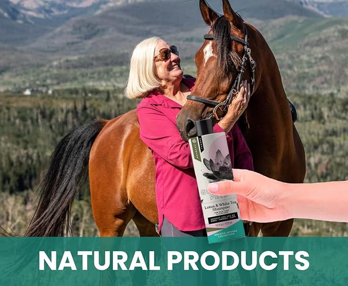 Holistic Natural Derived Lotus and White Tea Pet Shampoo: Veterinarian Recommended - Remove Dirt, Cleanse and Restore Your Dog, Cat or Horse Coat - Made in USA - 16 oz