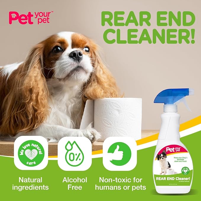 Rear End Cleaner – Safe Dog Butt Spray to Keep Your Dog’s Backside Clean & Fresh – No Rinse Dog Spray Made with Natural Ingredients - Anal Cleaner Pet Supplies