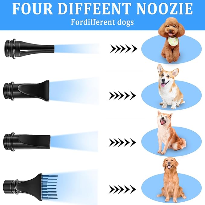 Dog Dryer for Large Dogs 5.2HP 3800W High Velocity Pet Hair Dryers with Heater for Grooming, Spind Temperature Adjustable Pet Dryer Machine with 4 Nozzles (Pink)