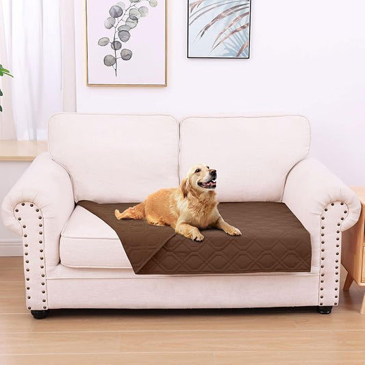 hyha Waterproof Dog Bed Blanket, Soft Pet Blankets, Waterproof Couch Cover for Dogs, Reversible Sofa Covers Washable for Furniture (30x53 Inch, Brown/Brown)