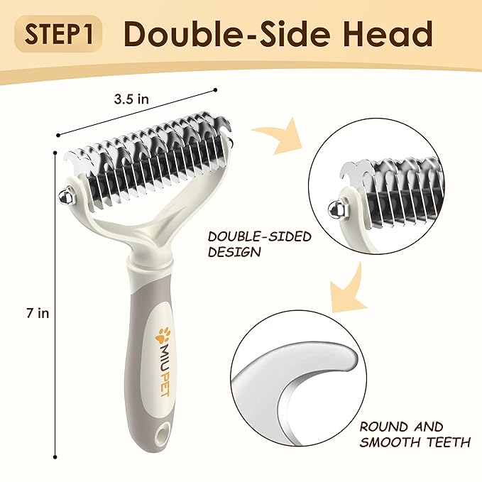 Professional Deshedding Dog Brush Grooming Kits, for Long-Haired Dogs and Cats - Dog Deshedding Brush and Slicker Brush Set 3 in 1 Gift Box for Long Hair Pets like Golden Retriever