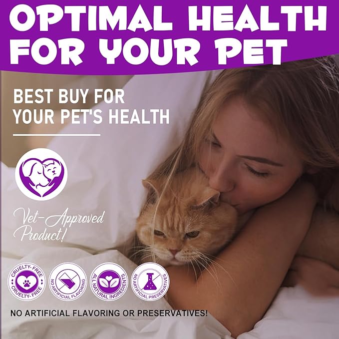 Melatonin for Cats - Cat Calming Treats- Cat Sedative for Grooming - Helps to Support Restful Sleep for Your Cat - Cat Sleep Aid - Anxiety Relief for Cats
