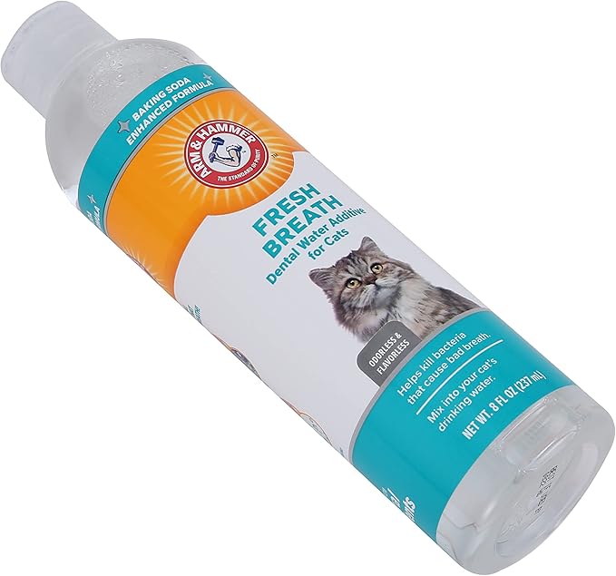 Arm & Hammer for Pets Advanced Care Dental Water Additive for Cats | Cat Teeth Cleaning Product for All Cats | Odorless and Flavorless Cat Dental Rinse, 8 Ounces - 24 Pack