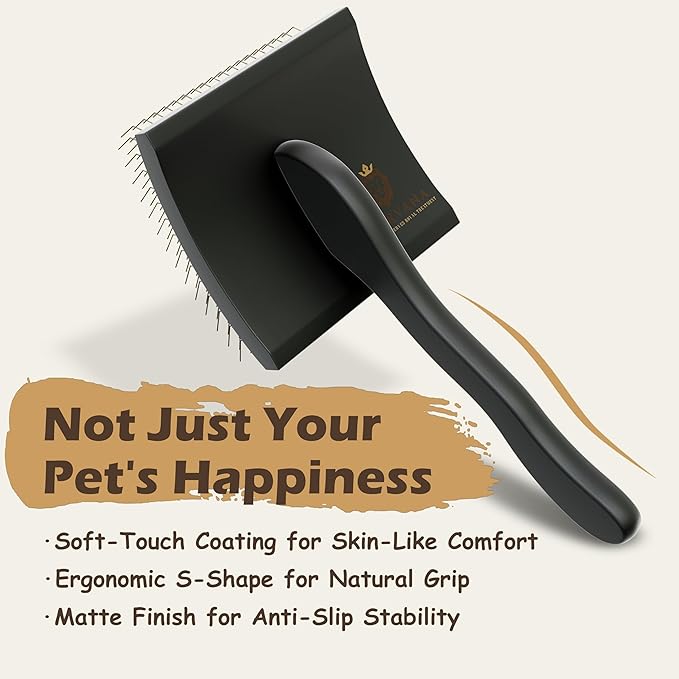 Doodle Slicker Dog Brush –Perfect For Goldendoodle & Poodle Hair Maintenance - Medium to Long Hair Breeds-Detangle, Brush, Black – Professional Pet Grooming Brush for Thick & Long-Haired Dogs