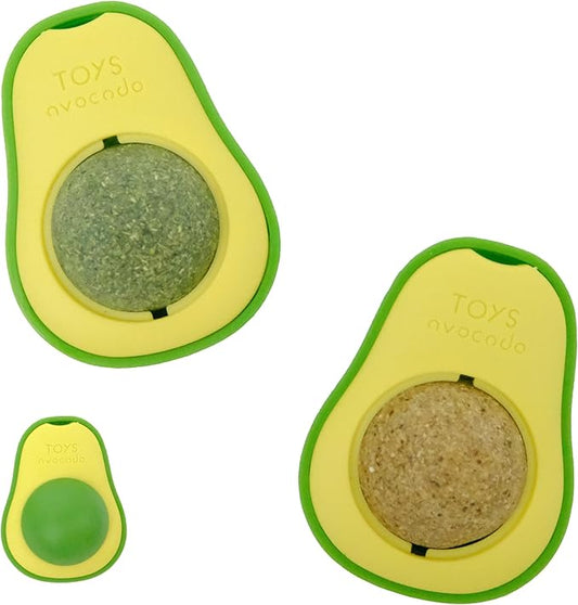 Pet Chew Toy for cat，Avocado - Shaped Pet Chew Toy for Teeth Grinding and Digestive Health2PCS