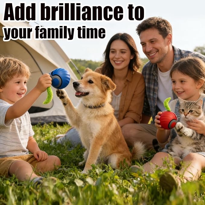 Interactive Cat Toys for Indoor Cats & Dogs, 2025 Newly Upgraded Version Tail 3.0 Cat Toys, Smart Interactive Cat & Dog Toy Ball, Automatic Moving Ball Christmas Birthday Gift for Pets (Orange)