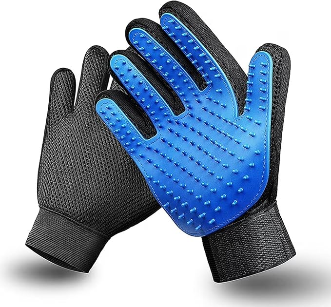 Pet Grooming Glove- pet washing Glove For Bathing-Pet Hair Remover glove For Cleaning Upgrade Grooming Brush For Long and Short fur- Efficient Washing Glove For Dogs & Cats -1 Pack [Right-Hand] Blue