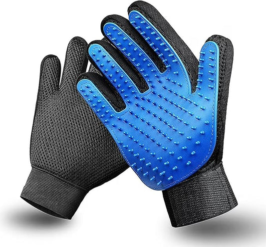 Pet Grooming Glove- pet washing Glove For Bathing-Pet Hair Remover glove For Cleaning Upgrade Grooming Brush For Long and Short fur- Efficient Washing Glove For Dogs & Cats -1 Pack [Right-Hand] Blue