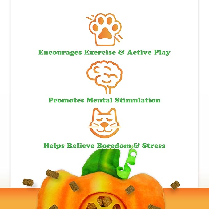 Meowijuana Knock N' Nibble Pumpkin & ChickenTreat Bundle | Crunchie Munchie Catnip Treats | Refillable Treat Dispensing Toy | Interactive Puzzle Toy for Felines