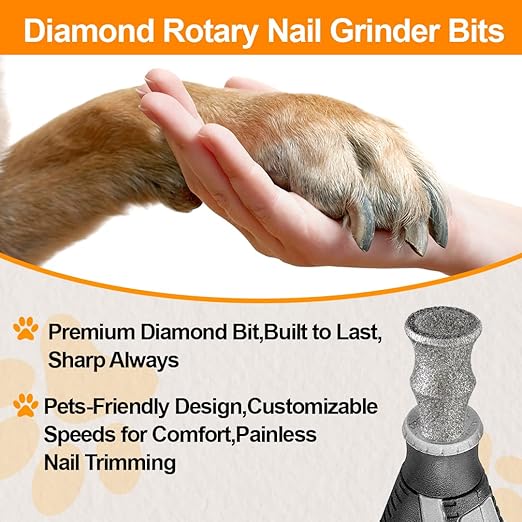 Diamond Rotary Pet Nail Grinder Bits Dog Nail Grinder Replacement Head -5PCS 1/8" Replacement Grinder Wheel for Animals Nail Care(B)