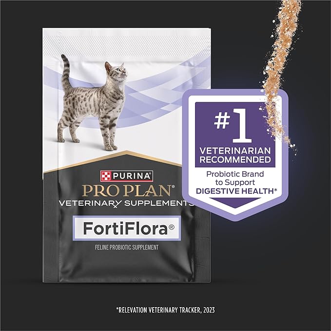 Purina Pro Plan Veterinary Supplements FortiFlora Probiotics for Cats for Digestive Gut Health and Diarrhea - 30 ct. Box