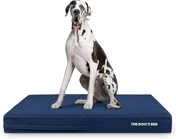 The Dog’s Bed Orthopedic Memory Foam Dog Bed, XXL Blue Denim Pain Relief for Arthritis, Hip & Elbow Dysplasia, Post Surgery, Lameness Supportive, Calming, Waterproof Washable Cover Veterinary Approved