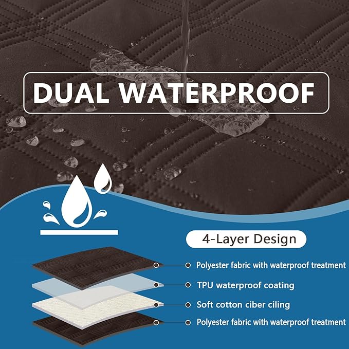 hyha Waterproof Dog Blanket, Reversible Pet Bed Blanket, Soft Sofa Couch Cover for Dogs Washable, Waterproof Pet Couch Covers for Sofa Puppy Cats Furniture Protector(68"x82", Chocolate/Chocolate)