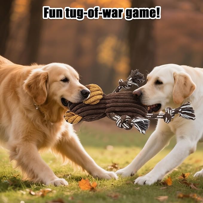 5 Pack Large Dog Squeaky Toys,Tough Stuffed Plush Dog chew Toys Assortment,Durable Plush Animal Dog Toys with Tug of War Rope to Keep Them Busy, Puppy Toys Value Bundle for Small Medium Large Dogs