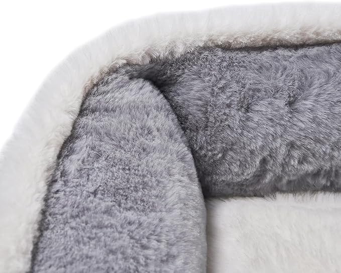 Luxury Square Grey Animal Bed - Super Soft, Washable, Anti-Slip & Water-Resistant, Suitable for Medium Size Dogs & Indoor Cats
