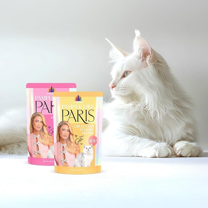 Weruva Paris Hilton Pamper Like Paris Wet Cat Food, Chicken and Turkey in Gravy, 2.47oz Pouch, Pack of 12
