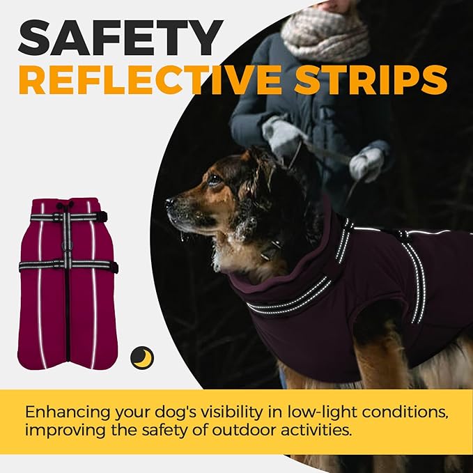 Lelepet Waterproof Dog Jacket with Harness Built in Warm Dog Winter Coat, Reflective Fleece Jacket, Windproof Dogs Coats for Small Dogs, Thermal Pet Snowsuit for Cold Weather, Maltese, Pink, XS