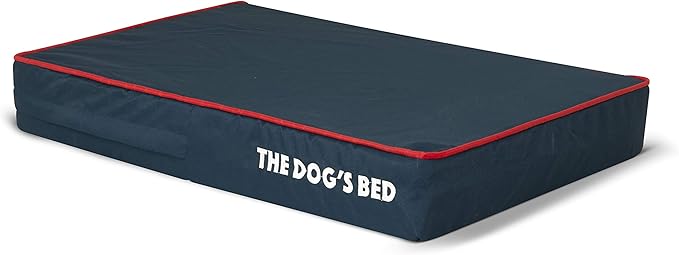 The Dog’s Bed Orthopedic Memory Foam Dog Bed, Small Blue/Red, Pain Relief for Arthritis, Hip & Elbow Dysplasia, Post Surgery, Lameness, Supportive, Waterproof Washable Cover, Veterinary Approved