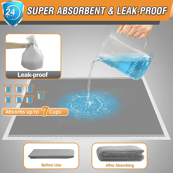 Charcoal Puppy Pads XL 30"x26", 40 Count Disposable Dog Pee Pads Extra Large, Activated Carbon Dog Potty Pads for Training, Pet Urine Bed Pads for Doggies, Piddle Pads for Indoor and Outdoor