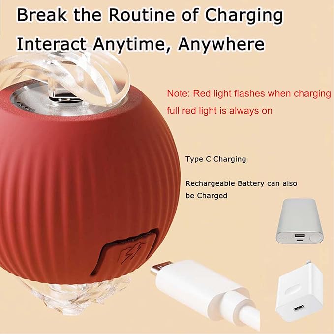 Speed 2.0 Tail Interactive Cat Toys for Indoor Cats, Chirping & Motion Activate Cat Toy, Smart Kitten Rolling Ball Moving Ball Toys, Rechargeable Dog Cat Bal l for Enrichment Exercise (New Yellow)