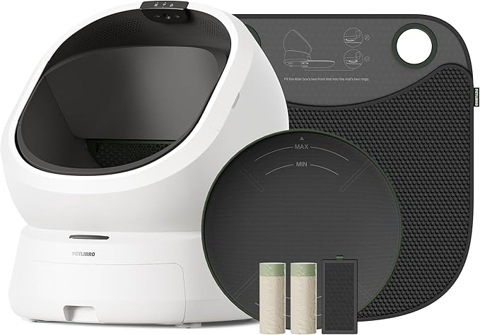 PETLIBRO Luma Automatic Cat Litter Box AI Waste Analysis, Open-Top Self Cleaning Litter Box, in-App Usage Tracking Multi-Cat Recognition, Triple Safety Protection Odor Control+Accessory Kit