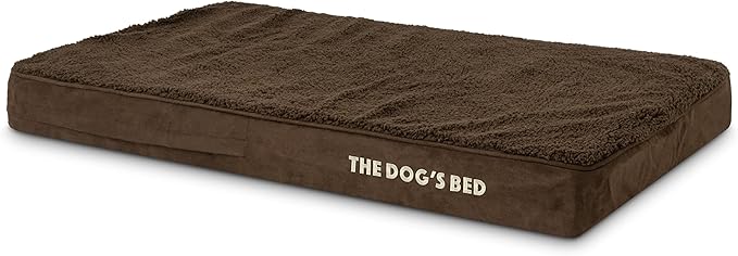 The Dog’s Bed Orthopedic Memory Foam Dog Bed, Large Brown Plush, Pain Relief for Arthritis, Hip & Elbow Dysplasia, Post Surgery, Lameness, Supportive, Waterproof Washable Cover, Veterinary Approved
