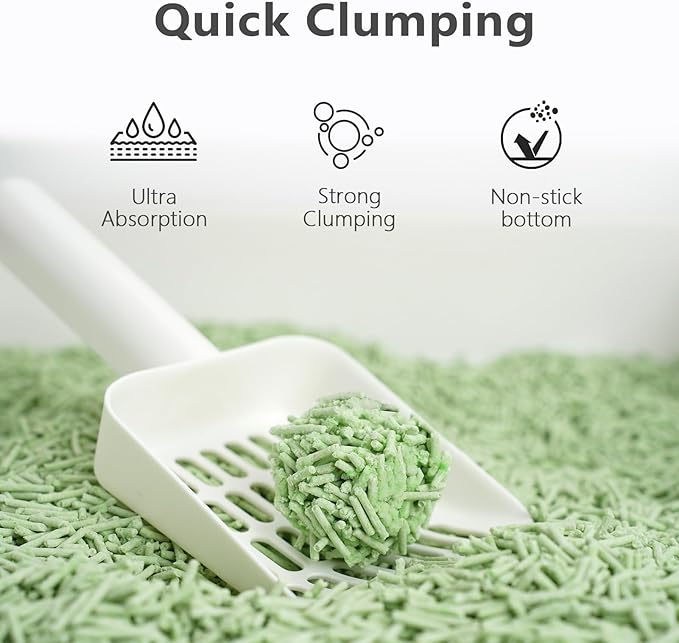 Tofu Cat Litter - Strong Clumping, Ultra Absorbent, Odor Control, Flushable, Low Tracking, Low Dust Tofu Litter Pellets 2 Packs/12LB (Green Tea)