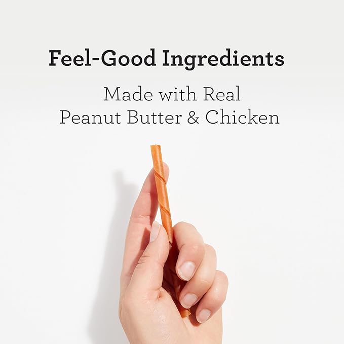 DreamBone Twist Sticks Chews for Dogs, 50 Count, Treat Your Dog to Easy-to-Digest Rawhide-Free Chews Made with Real Peanut Butter and Chicken