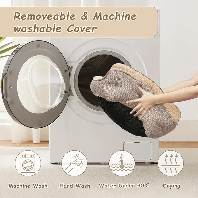 WINDRACING Cat Beds for Indoor Cats, Dog Bed for Small Dogs Breeds, Soft Kennel Bed, Comfy Durable Pet Sleeping Bed, Washable Roun Cat Bed & Non-Slip Bottom, Size 21" L x 18" W x 7" Th