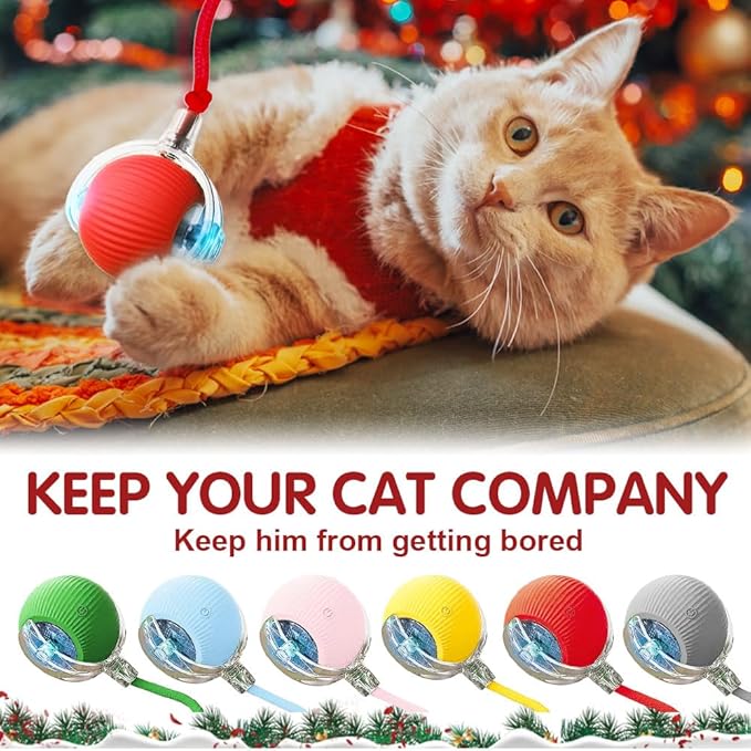 Yilia Interactive Rolling Cat Dog Ball Toy, Upgrade Automatic Moving Cat Toys, Self Rolling Dog Ball Interactive Cat Toys, Smart Automatic Electric Balls Toys for Bored Cats Dogs (Mix B 3PCS)