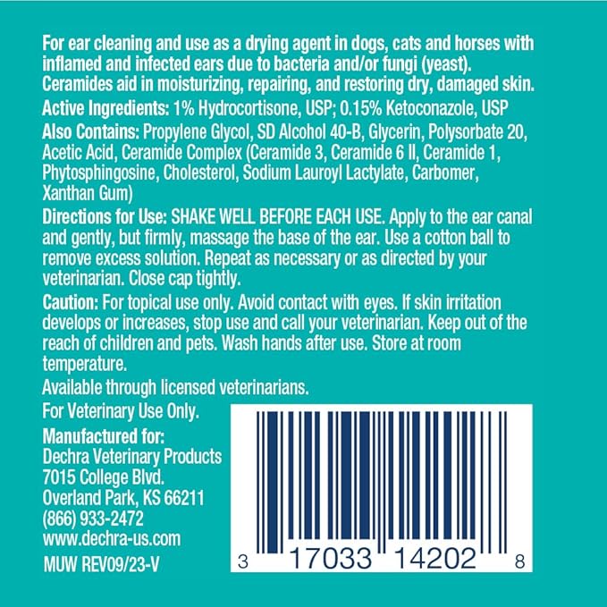 Otic Cleanser for Dogs, Cats, and Horses, 2 oz