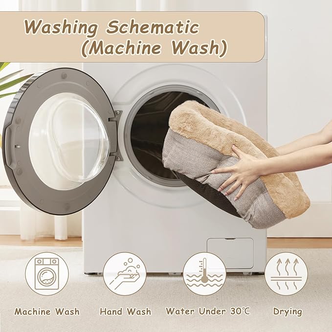 WINDRACING Cat Beds for Indoor Cats, Dog Bed for Small Dogs Breeds, Soft Kennel Bed, Comfy Durable Pet Sleeping Bed, Washable Roun Cat Bed & Non-Slip Bottom, Size 20" L x 20" W x 8" Th