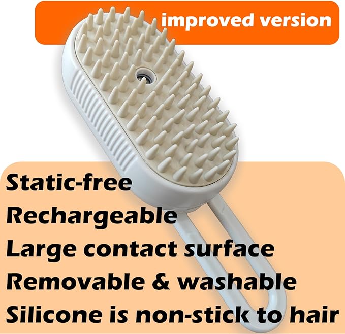 Cat Steam Brushes for Shedding, 4 in 1 Rechargeable Steam Brush for Cats and Dogs,Grooming Comb with Spray