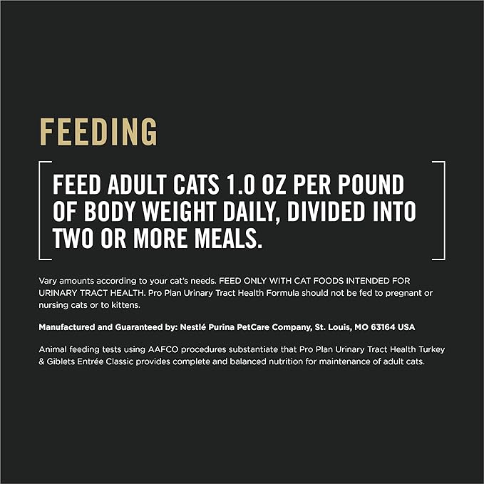 Purina Pro Plan Urinary Tract Health Turkey and Giblets Entree Classic Wet Cat Food Pate - (Pack of 24) 3 oz. Pull-Top Cans